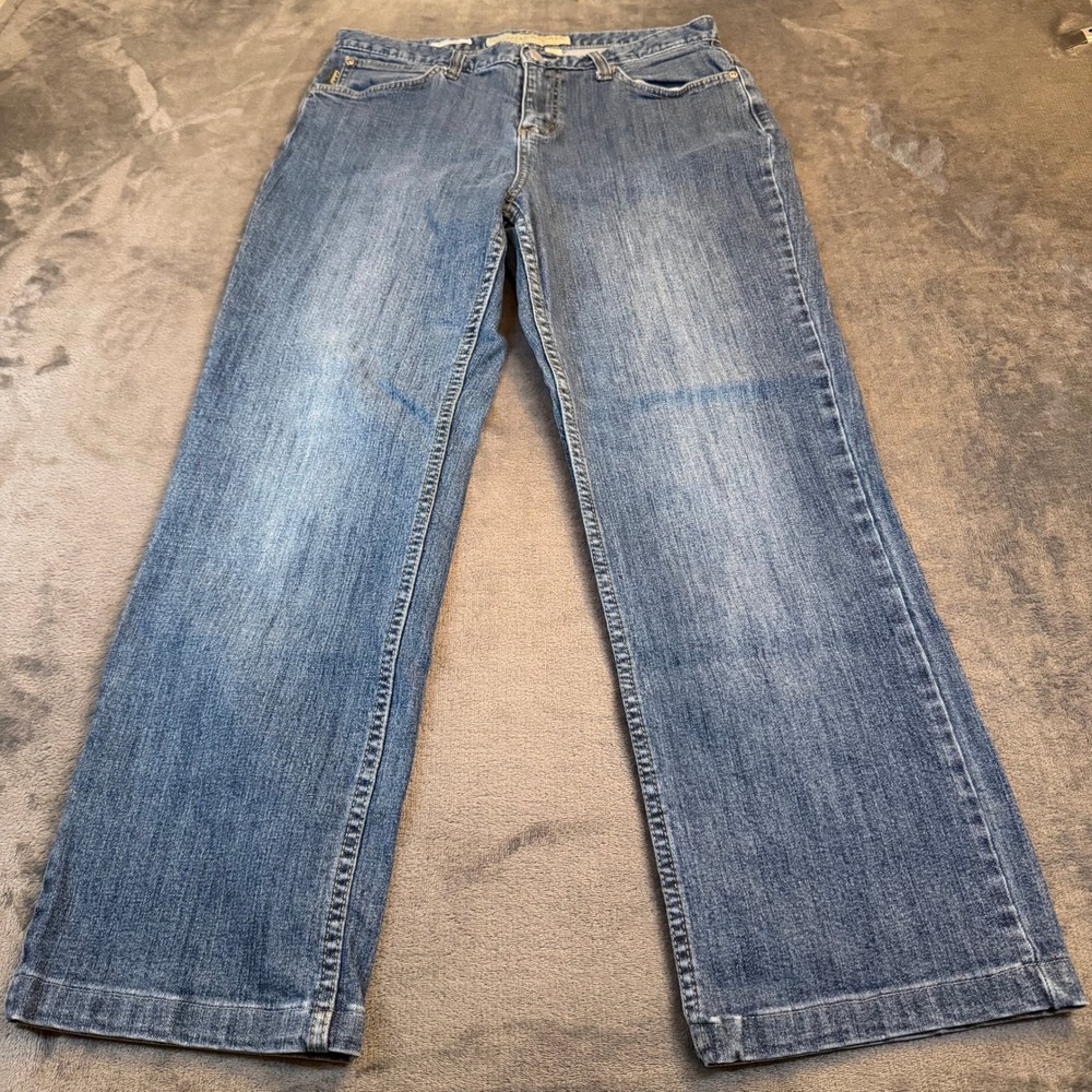 Cabelas Casuals Straight Leg Jeans Womens 10 Regular Blue Stretch Denim